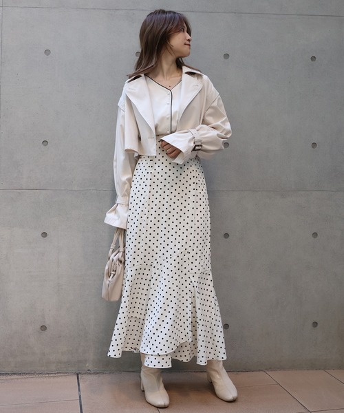one after another NICE CLAUP(ワンアフターアナザーナイスクラップ)の「ZOZO限定 パールボタンパイピングブラウス(シャツ/ブラウス・レディース・アイボリー/ブラック/パープル系その他/ピンクベージュ/ドット・FREE)」の20枚目の写真