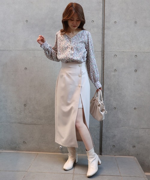 one after another NICE CLAUP(ワンアフターアナザーナイスクラップ)の「ZOZO限定 パールボタンパイピングブラウス(シャツ/ブラウス・レディース・アイボリー/ブラック/パープル系その他/ピンクベージュ/ドット・FREE)」の21枚目の写真