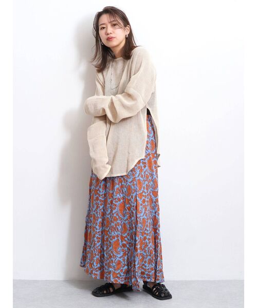 Ungrid（アングリッド）の「ペイズリーフィットフレアスカート（スカート・レディース・イエロー/ブルー・FREE）」の10枚目の写真