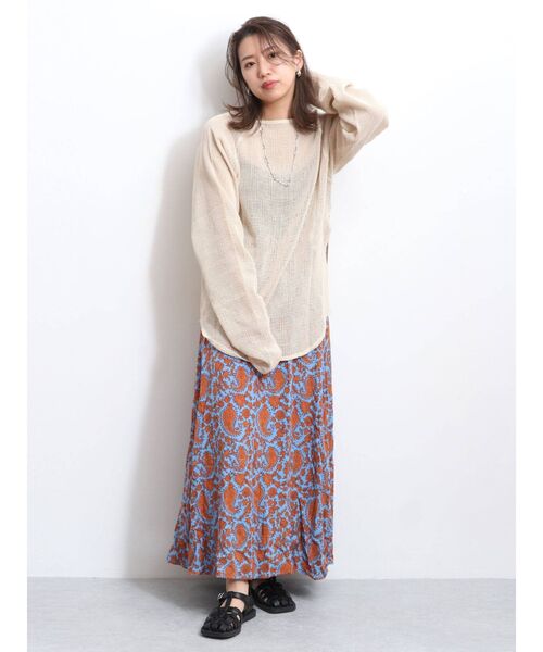 Ungrid（アングリッド）の「ペイズリーフィットフレアスカート（スカート・レディース・イエロー/ブルー・FREE）」の11枚目の写真