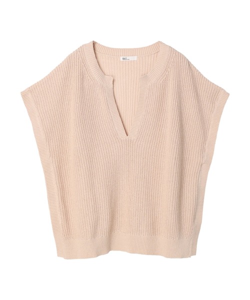 CRAFT STANDARD BOUTIQUE(クラフトスタンダードブティック)の「【ウォッシャブル】キーネックニットプルオーバー *(ベスト・レディース・チャコールグレー/ネイビー/ライトベージュ・FREE)」の5枚目の写真