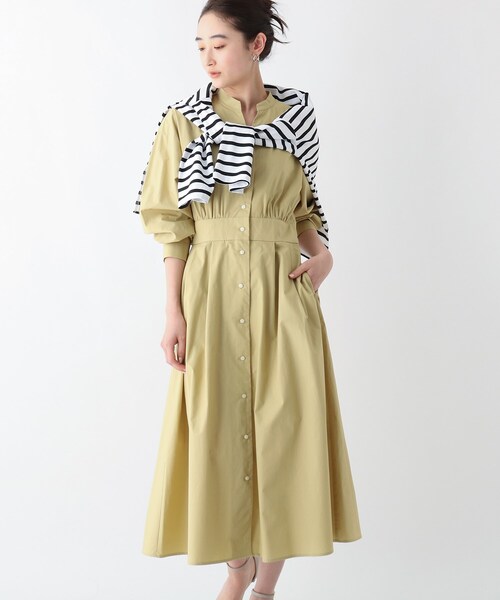 OPAQUE.CLIP（オペークドットクリップ）の「◆【OC】オーガニックコットンタイプライター シャツワンピース（ワンピース・レディース・ホワイト系/サンドベージュ/ライトブルー/ブラック系7・36/38/40）」の4枚目の写真