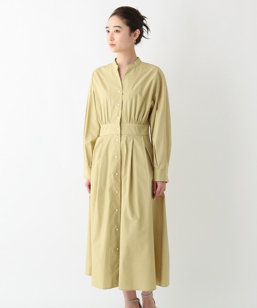 OPAQUE.CLIP（オペークドットクリップ）の「◆【OC】オーガニックコットンタイプライター シャツワンピース（ワンピース・レディース・ホワイト系/サンドベージュ/ライトブルー/ブラック系7・36/38/40）」の5枚目の写真