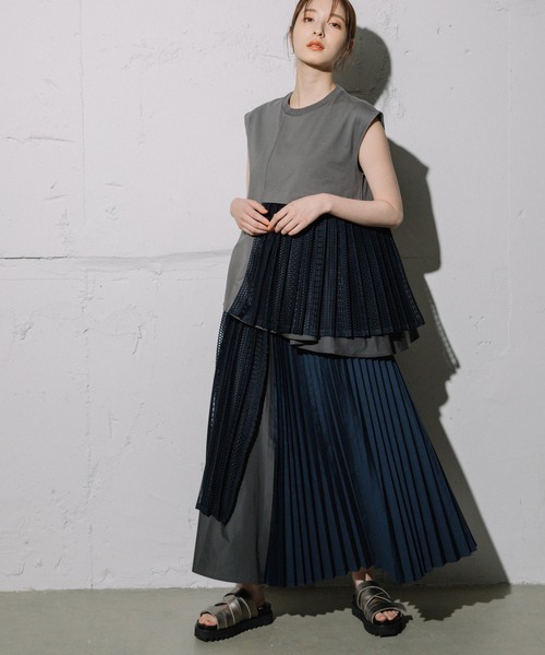 MARECHAL TERRE(マルシャルテル)の「レースプリーツスカート(スカート・レディース・ブラック/ネイビー/レッド/グリーン・MEDIUM)」の18枚目の写真
