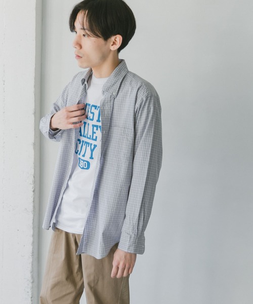 URBAN RESEARCH DOORS（アーバンリサーチドアーズ）の「チェックボタンダウンオーバーシャツ（シャツ/ブラウス・メンズ・ネイビー/グレー/ブルー・MEDIUM/LARGE/SMALL）」の7枚目の写真