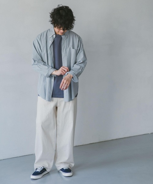 URBAN RESEARCH DOORS（アーバンリサーチドアーズ）の「チェックボタンダウンオーバーシャツ（シャツ/ブラウス・メンズ・ネイビー/グレー/ブルー・MEDIUM/LARGE/SMALL）」の17枚目の写真