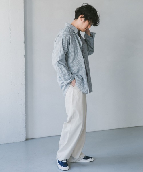 URBAN RESEARCH DOORS（アーバンリサーチドアーズ）の「チェックボタンダウンオーバーシャツ（シャツ/ブラウス・メンズ・ネイビー/グレー/ブルー・MEDIUM/LARGE/SMALL）」の18枚目の写真