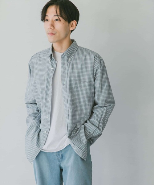 URBAN RESEARCH DOORS（アーバンリサーチドアーズ）の「チェックボタンダウンオーバーシャツ（シャツ/ブラウス・メンズ・ネイビー/グレー/ブルー・MEDIUM/LARGE/SMALL）」の20枚目の写真
