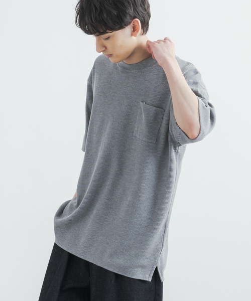 Rocky Monroe（ロッキーモンロー）の「オーバーサイズ クルーネックワッフル無地半袖Tシャツ（Tシャツ/カットソー・メンズ・ホワイト/ブラック/杢グレー・M/L）」の3枚目の写真