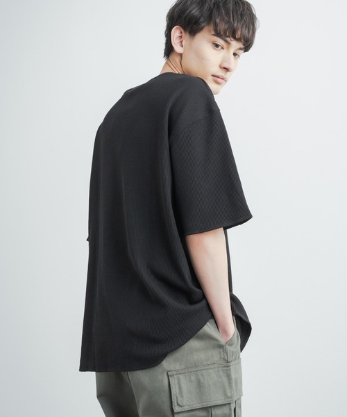 Rocky Monroe（ロッキーモンロー）の「オーバーサイズ クルーネックワッフル無地半袖Tシャツ（Tシャツ/カットソー・メンズ・ホワイト/ブラック/杢グレー・M/L）」の12枚目の写真