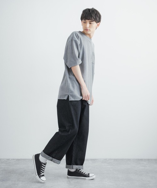 Rocky Monroe（ロッキーモンロー）の「オーバーサイズ クルーネックワッフル無地半袖Tシャツ（Tシャツ/カットソー・メンズ・ホワイト/ブラック/杢グレー・M/L）」の15枚目の写真