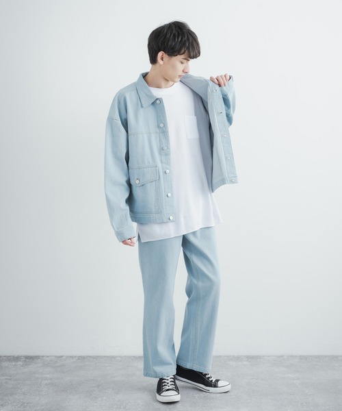 Rocky Monroe（ロッキーモンロー）の「オーバーサイズ クルーネックワッフル無地半袖Tシャツ（Tシャツ/カットソー・メンズ・ホワイト/ブラック/杢グレー・M/L）」の7枚目の写真