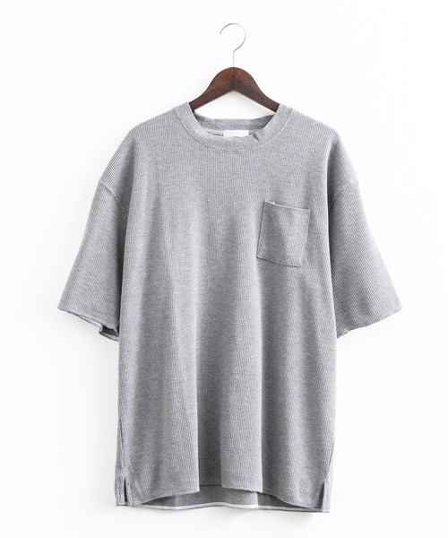 Rocky Monroe（ロッキーモンロー）の「オーバーサイズ クルーネックワッフル無地半袖Tシャツ（Tシャツ/カットソー・メンズ・ホワイト/ブラック/杢グレー・M/L）」の17枚目の写真