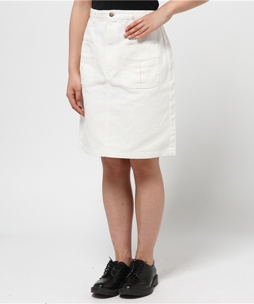 Kastane（カスタネ）の「【Kastane】台形スカート（スカート・レディース・オフホワイト/ピンクベージュ/カーキ/ブルー/ホワイト/グレー/レッド・X-SMALL/SMALL/MEDIUM/LARGE）」の2枚目の写真