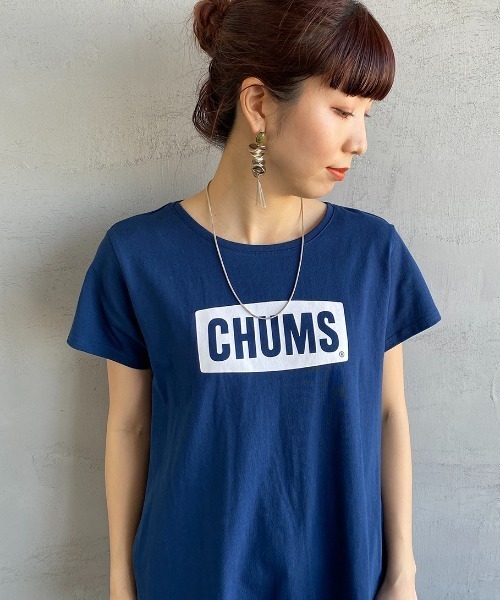 CHUMS（チャムス）の「[CHUMS/チャムス] チャムスロゴプリント Tシャツワンピース（ワンピース・レディース・ネイビー/ホワイト×ネイビー・M）」の6枚目の写真