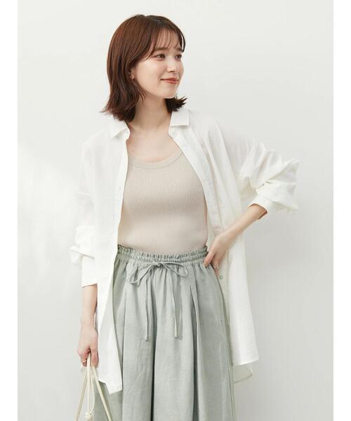 Green　Parks（グリーンパークス）の「ワッシャーシャツ（シャツ/ブラウス・レディース・ブルー/オフホワイト/オレンジ・M/L）」の19枚目の写真