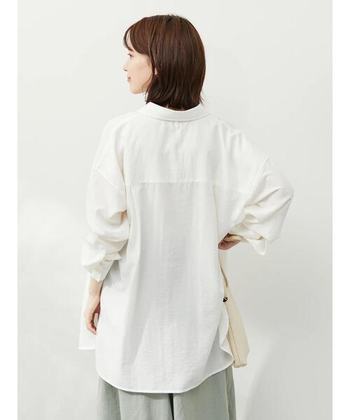 Green　Parks（グリーンパークス）の「ワッシャーシャツ（シャツ/ブラウス・レディース・ブルー/オフホワイト/オレンジ・M/L）」の18枚目の写真