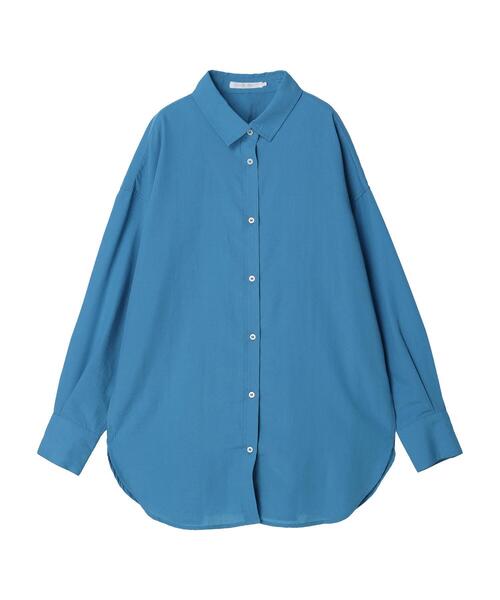 Green　Parks（グリーンパークス）の「ワッシャーシャツ（シャツ/ブラウス・レディース・ブルー/オフホワイト/オレンジ・M/L）」の4枚目の写真