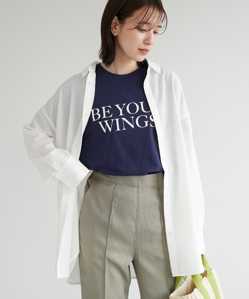 Green　Parks（グリーンパークス）の「ワッシャーシャツ（シャツ/ブラウス・レディース・ブルー/オフホワイト/オレンジ・M/L）」の3枚目の写真