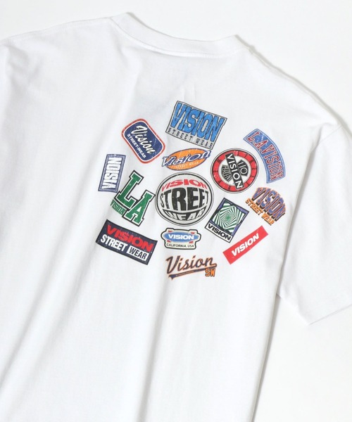 VISION STREET WEAR(ヴィジョンストリートウェア)の「VISION STREET WEAR/ヴィジョンストリートウエア スケボー ヴィンテージプリント ワンポイント刺繍Tシャツ(Tシャツ/カットソー・メンズ・ホワイト/グリーン/マスタード/ホワイト系その他/グレー系その他/グリーン系その他/ブルー系その他/チャコール/ホワイト系その他2・LL/M/L)」の2枚目の写真
