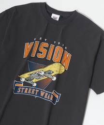 VISION STREET WEAR/ヴィジョンストリートウエア スケボー ヴィンテージプリント ワンポイント刺繍Tシャツ