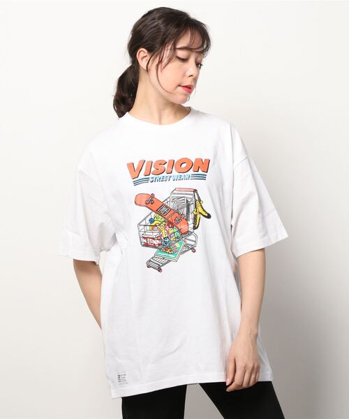 VISION STREET WEAR(ヴィジョンストリートウェア)の「VISION STREET WEAR/ヴィジョンストリートウエア スケボー ヴィンテージプリント ワンポイント刺繍Tシャツ(Tシャツ/カットソー・メンズ・ホワイト/グリーン/マスタード/ホワイト系その他/グレー系その他/グリーン系その他/ブルー系その他/チャコール/ホワイト系その他2・LL/M/L)」の22枚目の写真