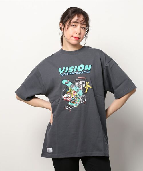 VISION STREET WEAR(ヴィジョンストリートウェア)の「VISION STREET WEAR/ヴィジョンストリートウエア スケボー ヴィンテージプリント ワンポイント刺繍Tシャツ(Tシャツ/カットソー・メンズ・ホワイト/グリーン/マスタード/ホワイト系その他/グレー系その他/グリーン系その他/ブルー系その他/チャコール/ホワイト系その他2・LL/M/L)」の17枚目の写真