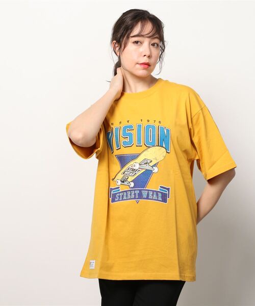VISION STREET WEAR(ヴィジョンストリートウェア)の「VISION STREET WEAR/ヴィジョンストリートウエア スケボー ヴィンテージプリント ワンポイント刺繍Tシャツ(Tシャツ/カットソー・メンズ・ホワイト/グリーン/マスタード/ホワイト系その他/グレー系その他/グリーン系その他/ブルー系その他/チャコール/ホワイト系その他2・LL/M/L)」の18枚目の写真