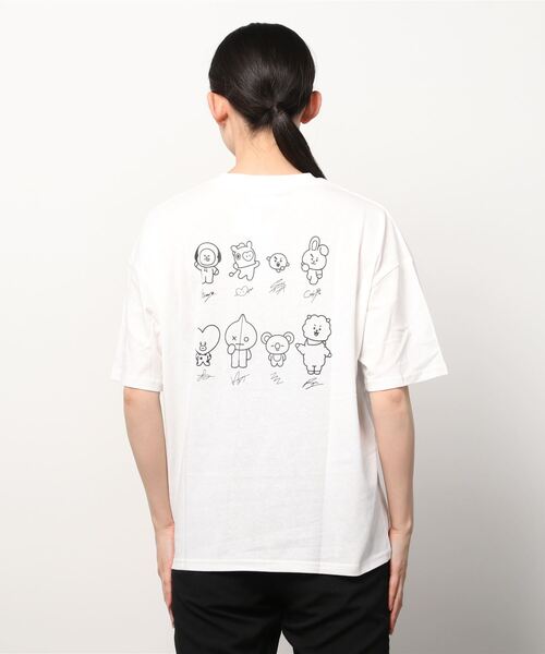 BT21(ビーティーイシビル)の「BT21 モノクロキャラクタープリントビッグシルエットTシャツ(Tシャツ/カットソー・レディース・ホワイト/ブラック/ホワイト系その他/ブラック系その他・M)」の5枚目の写真