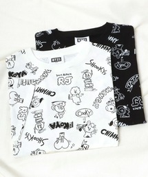 BT21（ビーティーイシビル）の「BT21 モノクロキャラクタープリントビッグシルエットTシャツ（Tシャツ/カットソー）」