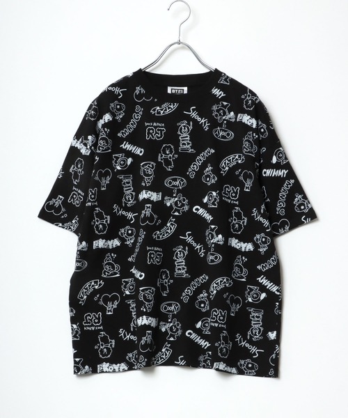 BT21(ビーティーイシビル)の「BT21 モノクロキャラクタープリントビッグシルエットTシャツ(Tシャツ/カットソー・レディース・ホワイト/ブラック/ホワイト系その他/ブラック系その他・M)」の20枚目の写真