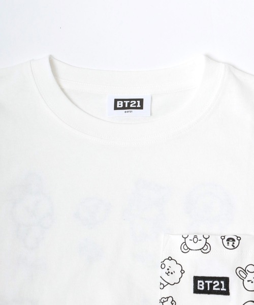 BT21(ビーティーイシビル)の「BT21 モノクロキャラクタープリントビッグシルエットTシャツ(Tシャツ/カットソー・レディース・ホワイト/ブラック/ホワイト系その他/ブラック系その他・M)」の22枚目の写真