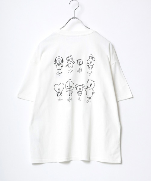 BT21(ビーティーイシビル)の「BT21 モノクロキャラクタープリントビッグシルエットTシャツ(Tシャツ/カットソー・レディース・ホワイト/ブラック/ホワイト系その他/ブラック系その他・M)」の12枚目の写真