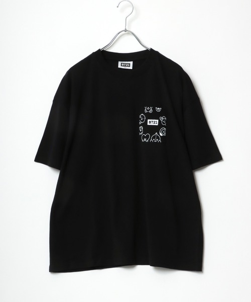 BT21(ビーティーイシビル)の「BT21 モノクロキャラクタープリントビッグシルエットTシャツ(Tシャツ/カットソー・レディース・ホワイト/ブラック/ホワイト系その他/ブラック系その他・M)」の16枚目の写真