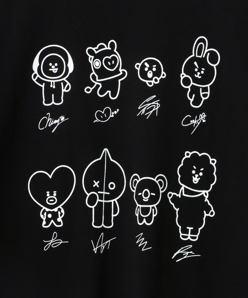 BT21(ビーティーイシビル)の「BT21 モノクロキャラクタープリントビッグシルエットTシャツ(Tシャツ/カットソー・レディース・ホワイト/ブラック/ホワイト系その他/ブラック系その他・M)」の19枚目の写真