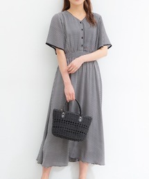 Honeys | 配色Ｖネックワンピース(ワンピース)