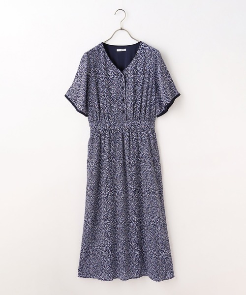 Honeys（ハニーズ）の「配色Ｖネックワンピース（ワンピース・レディース・ブルー系その他/グリーン系その他/ブルー系その他2/ブラック系その他・M/LL/S/L）」の6枚目の写真