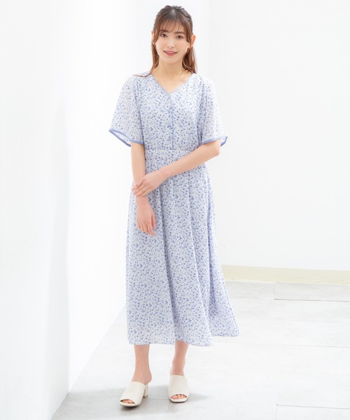 Honeys（ハニーズ）の「配色Ｖネックワンピース（ワンピース・レディース・ブルー系その他/グリーン系その他/ブルー系その他2/ブラック系その他・M/LL/S/L）」の16枚目の写真