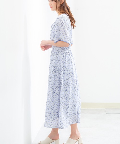 Honeys（ハニーズ）の「配色Ｖネックワンピース（ワンピース・レディース・ブルー系その他/グリーン系その他/ブルー系その他2/ブラック系その他・M/LL/S/L）」の20枚目の写真