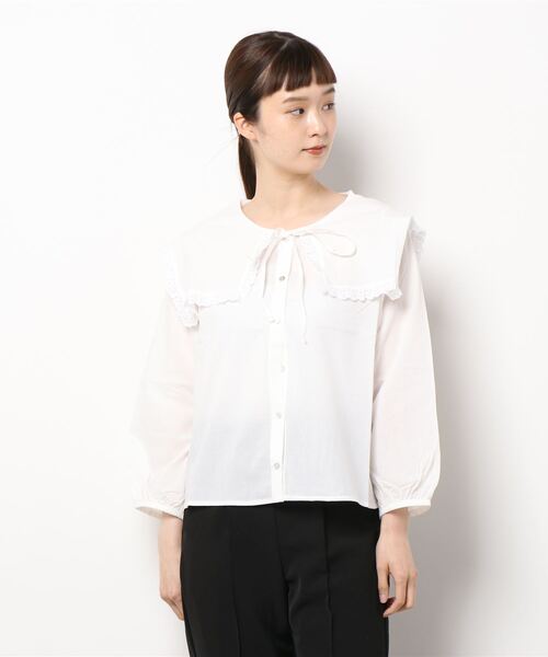 かぐれセレクトVlas Blomme 麻フリルカラーブラウス Brushed KL 25 スタンドフリルカラーブラウス | ITEM | Vlas