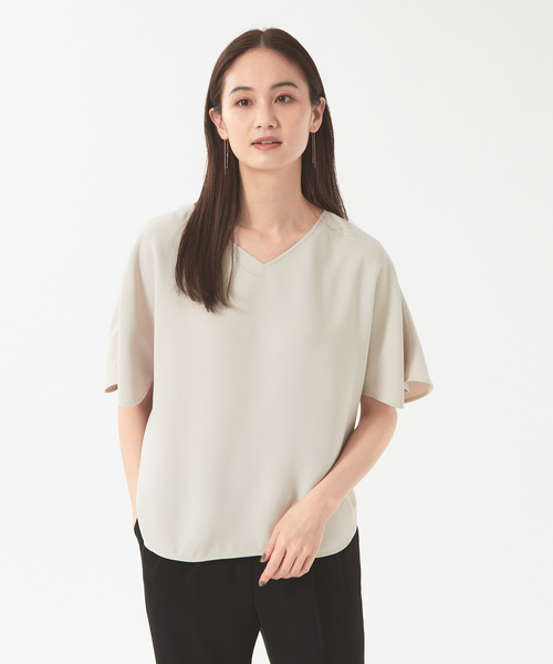 qualite（カリテ）の「【セットアップ対応】ダブルクロス2WAYブラウス（シャツ/ブラウス・レディース・グレイッシュベージュ/ブラック/オフホワイト・36/38）」の20枚目の写真