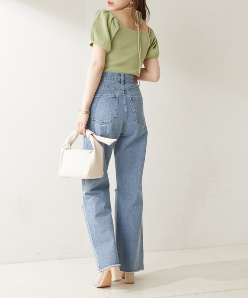 Chico（チコ）の「ホルターリボン付きパフチビニット（ニット/セーター・レディース・ホワイト/ミント/ブラック/ピンク・FREE）」の10枚目の写真