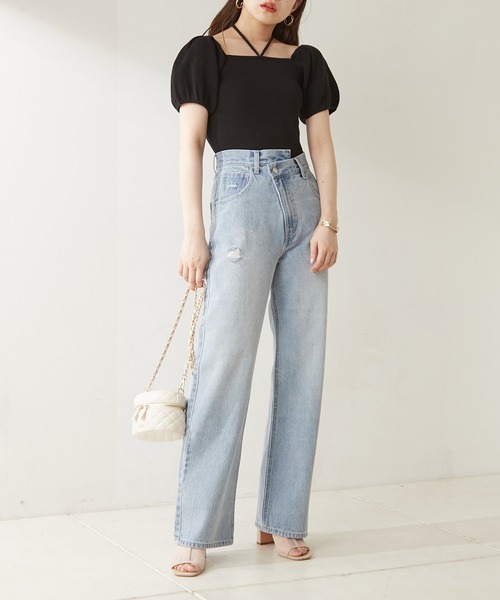 Chico（チコ）の「ホルターリボン付きパフチビニット（ニット/セーター・レディース・ホワイト/ミント/ブラック/ピンク・FREE）」の14枚目の写真