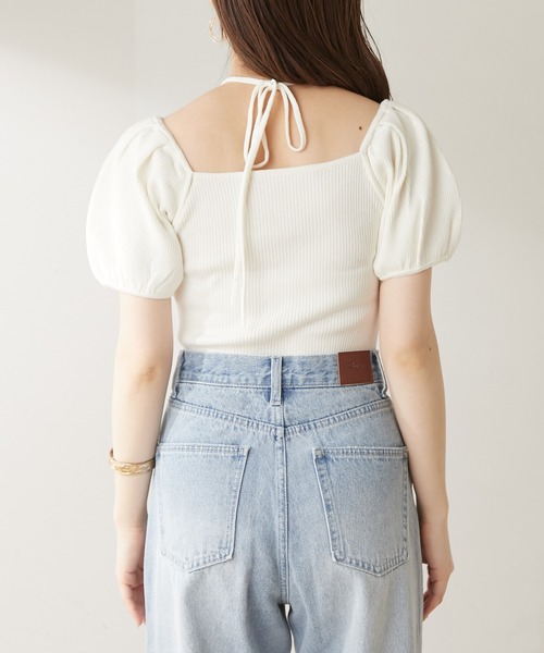 Chico（チコ）の「ホルターリボン付きパフチビニット（ニット/セーター・レディース・ホワイト/ミント/ブラック/ピンク・FREE）」の19枚目の写真