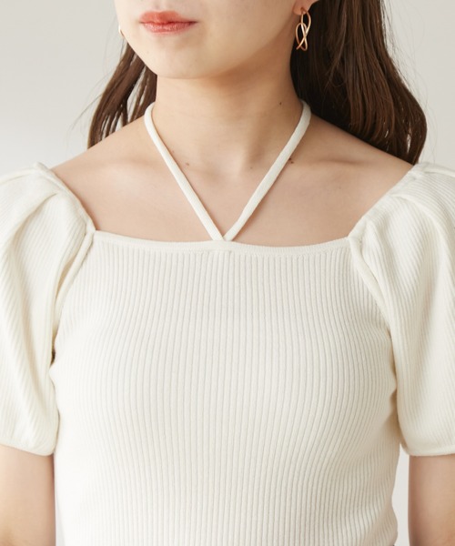 Chico（チコ）の「ホルターリボン付きパフチビニット（ニット/セーター・レディース・ホワイト/ミント/ブラック/ピンク・FREE）」の20枚目の写真