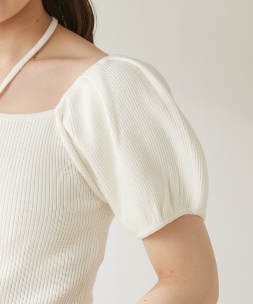 Chico（チコ）の「ホルターリボン付きパフチビニット（ニット/セーター・レディース・ホワイト/ミント/ブラック/ピンク・FREE）」の21枚目の写真