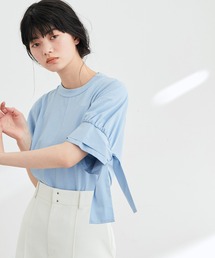 ADAM ET ROPE' | 【サステナブル】フレアカフスコンビプルオーバー(Tシャツ/カットソー)