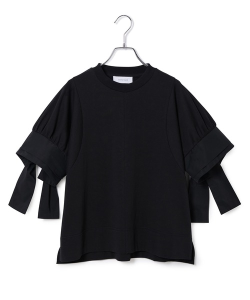 ADAM ET ROPE'（アダムエロペ）の「【サステナブル】フレアカフスコンビプルオーバー（Tシャツ/カットソー・レディース・ホワイト/ブラック/ブルー/ピンク・FREE）」の19枚目の写真
