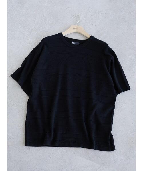 CRAFT STANDARD BOUTIQUE(クラフトスタンダードブティック)の「ニットTEE *(ニット/セーター・メンズ・ブラック/ライトグレー・LL/M/L)」の3枚目の写真