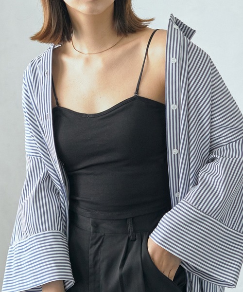 ECRIRE（エクリール）の「ｶｯﾌﾟ入りｲﾝﾅｰｷｬﾐ（キャミソール・レディース・ブラック/ブラウン/オフホワイト・フリー）」の3枚目の写真